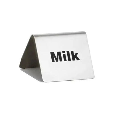 Tablecraft B5 Stainless Steel Milk Sign,  Tent Style, L 6 cm