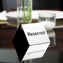 Tablecraft B9 Stainless Steel Reserved Sign,  L 6.35 x W 6.99 x H 4.74 cm