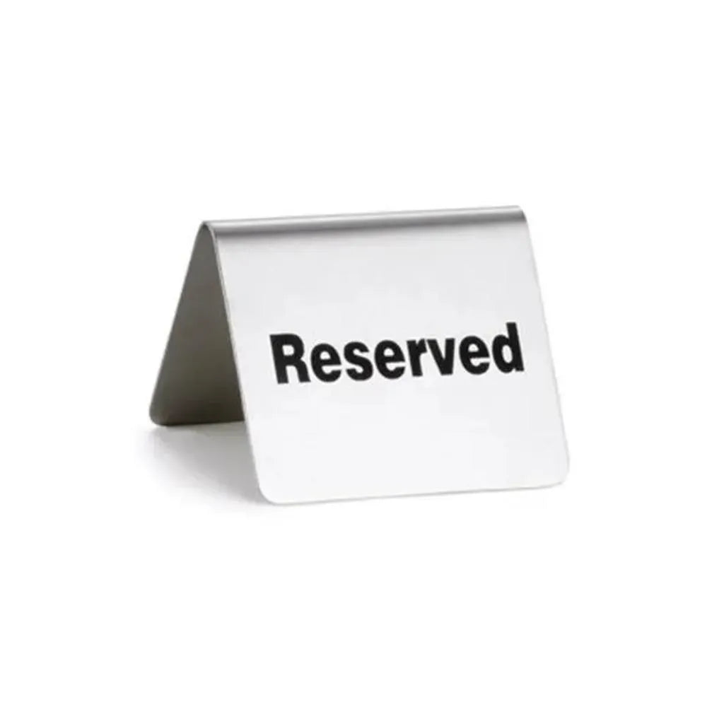 Tablecraft B9 Stainless Steel Reserved Sign,  L 6.35 x W 6.99 x H 4.74 cm