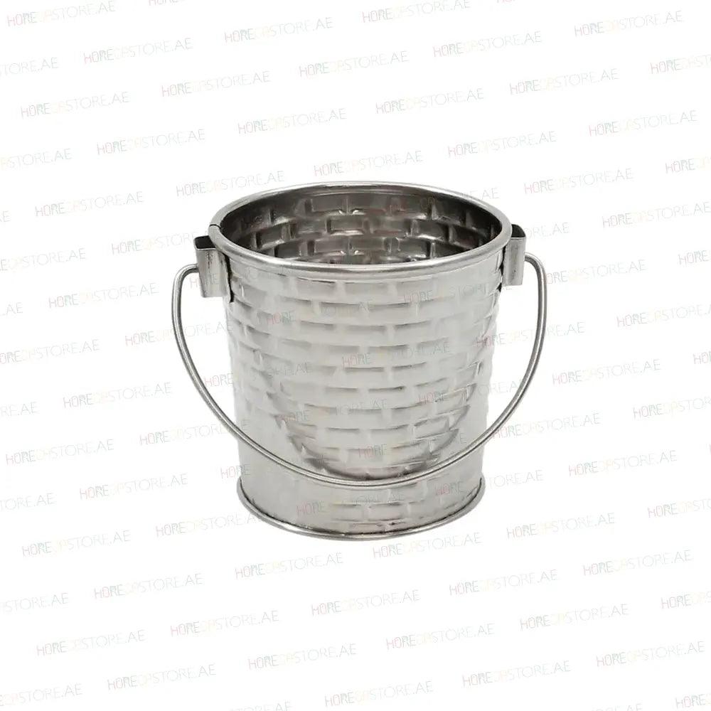 Tablecraft GTSS33 Steel Small Pail With Handle, 3.7" x 3.1" x 3.2" - HorecaStore