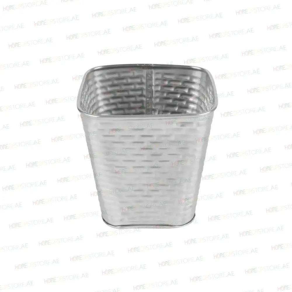 Tablecraft GTSS4 Steel Tapered Square Fry Cup, 3.8" x 3.8" x 3.6" - HorecaStore