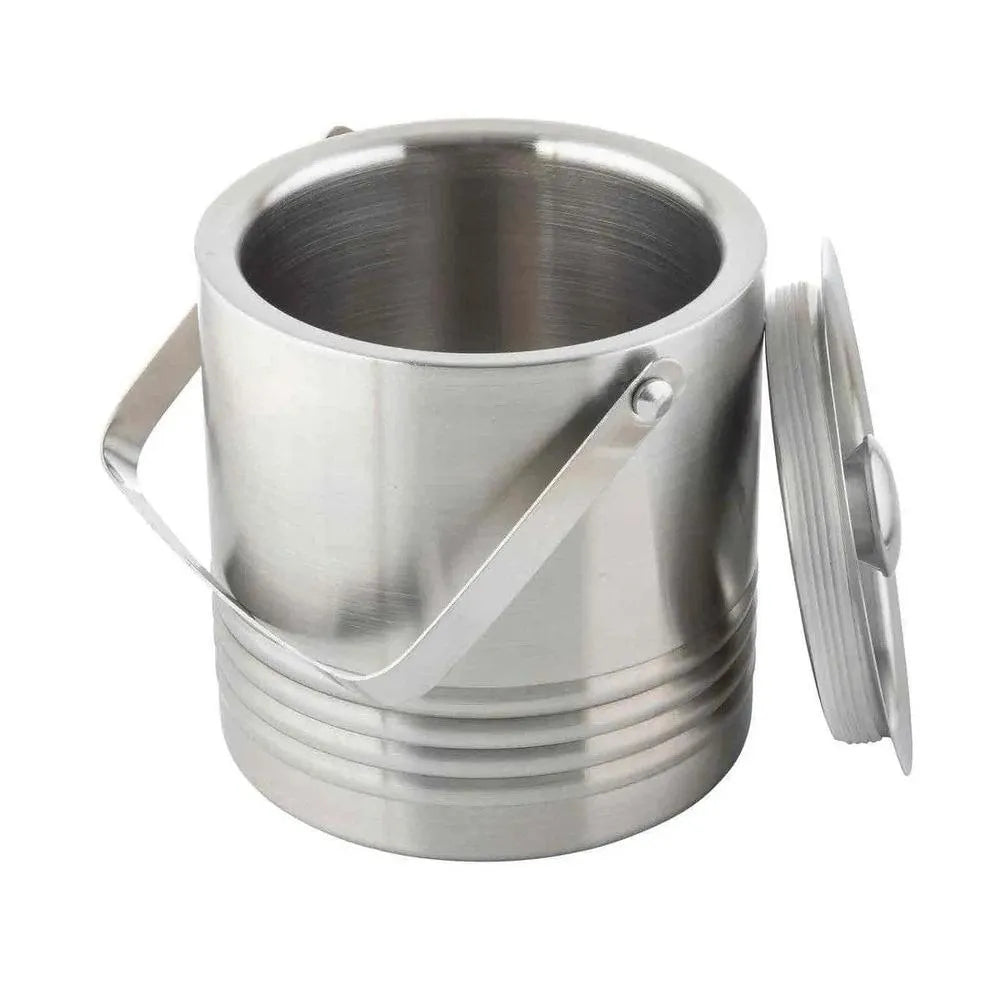 Tablecraft RIB76 Stainless Steel Double Walled Ice Bucket, 18 x 16.50 cm