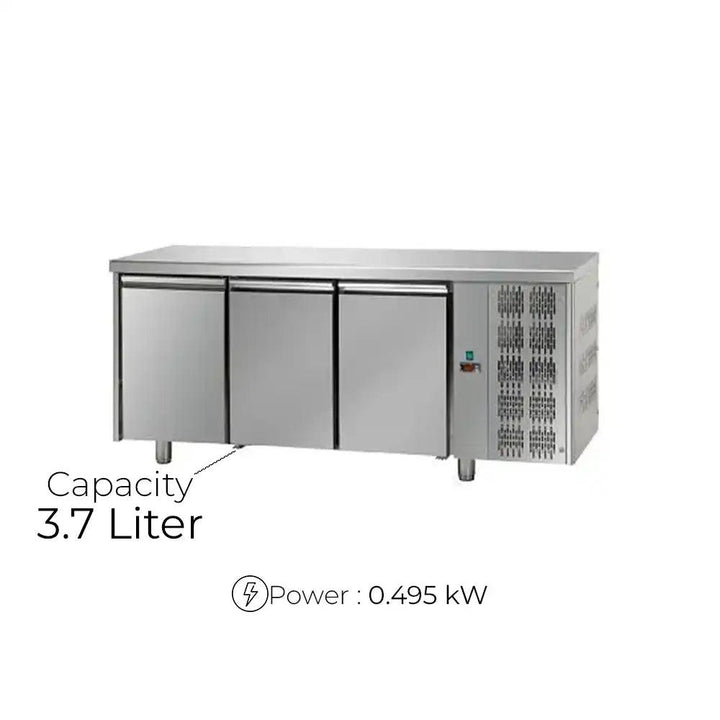 Tecnodom TF03EKOGN 3 Doors Refrigerator Counter 460 L 495 W, 187 x 70 x 92 cm - HorecaStore