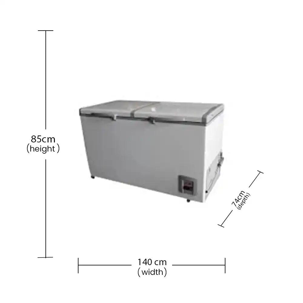 THS BD/BC-388 Electric Double Door Chest Freezer Flat or Curved Bottom Structure, Power 1.48 KW - HorecaStore