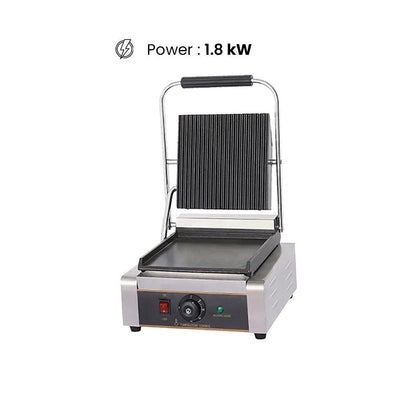 THS EG-811 Electric 1800W Full Grooved Single Contact Cast Iron Grill, 34 X 42 X 23 cm - HorecaStore