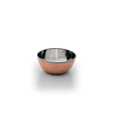 THS Hammered Finish Stainless Steel Bowl 12x5cm with Uliner 16x2cm, copper