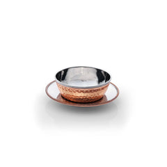 THS Hammered Finish Stainless Steel Bowl 12x5cm with Uliner 16x2cm, copper