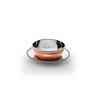 THS Hammered Finish Stainless Steel Bowl 12x5cm with Uliner 16x2cm, copper