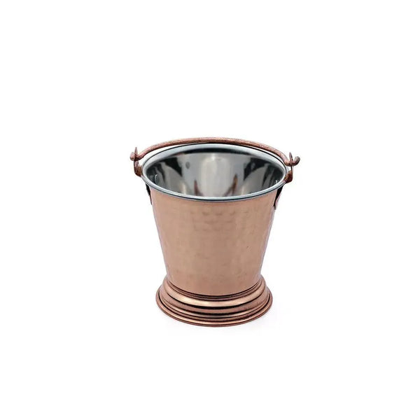 THS Hammered Finish Stainless Steel Gravy Bucket 10.5x10.5cm, 340ml copper