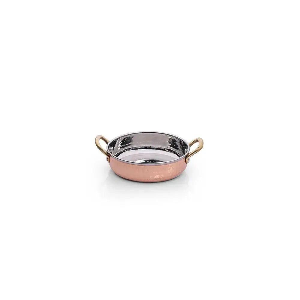 THS Hammered Finish Stainless Steel Heavy Frypan 16x4cm, 550ml copper