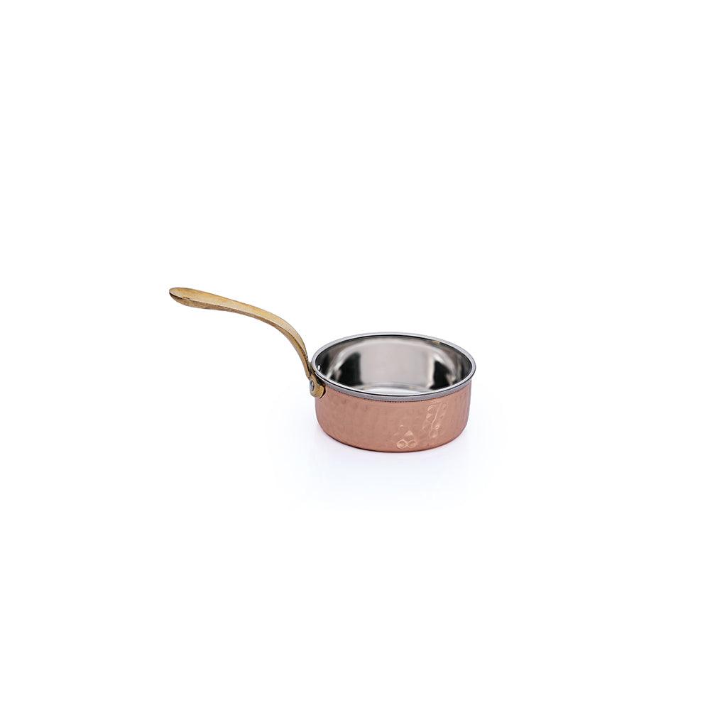 THS Hammered Finish Stainless Steel Heavy Saucepan with handle11.5x4cm, 400ml Copper - HorecaStore