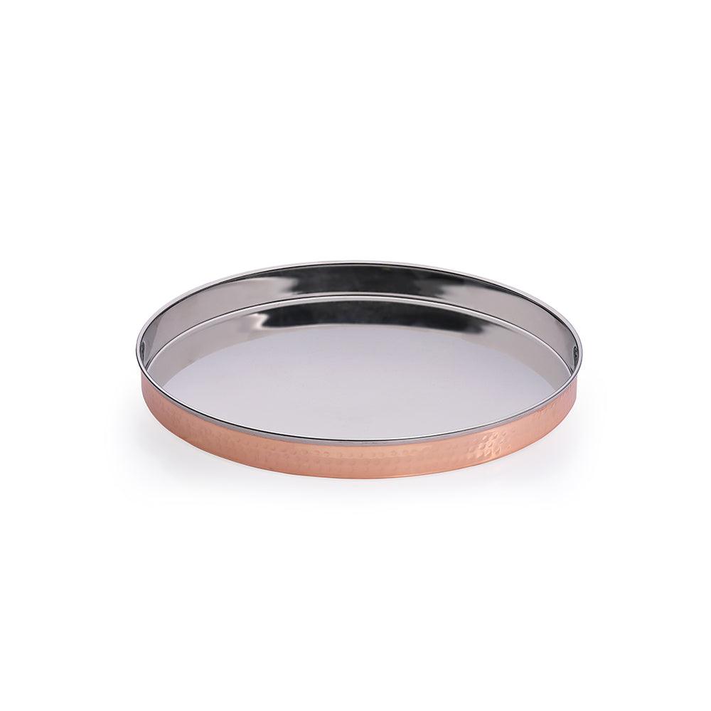 THS Hammered Finish Stainless Steel Straight Thali 31.3x3.2cm