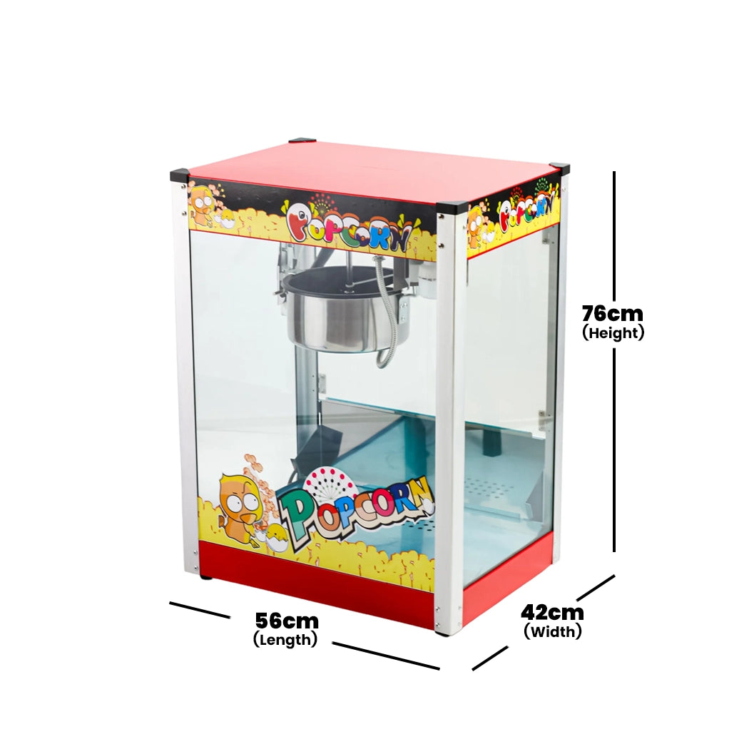 THS HP-6B Popcorn Machine With Non-Stick Pot, Capacity 8 oz, Power 1.44 kW, 56 x 42 x 76 cm