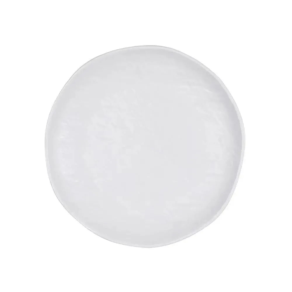 THS Melamine Hammered Finish Dinner Plate 10.5" White