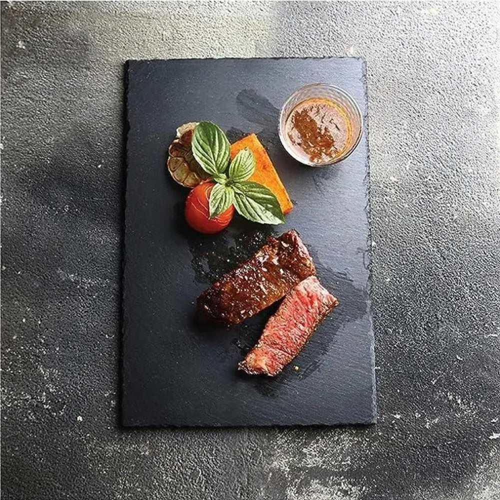 THS SL0005 rectangle Slate Plate 30X20CM Charcoal