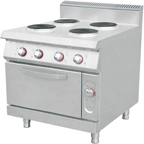 THS Stainless Steel Electric 15.2 KW Heavy-Duty Electric 4 Hot Plate Cooker and Oven, 80 X 90 X 97 cm