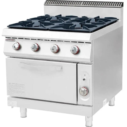 THS Stainless Steel Gas 4 Burner With Oven, 80 x 90 x 97 cm