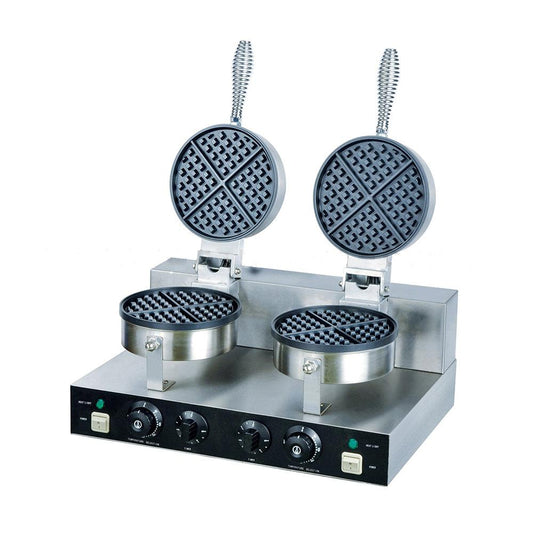 THS stainless Steel HWB-2 Electric 2000W Double head Waffle Maker, 50 X 36 X 27 cm - HorecaStore