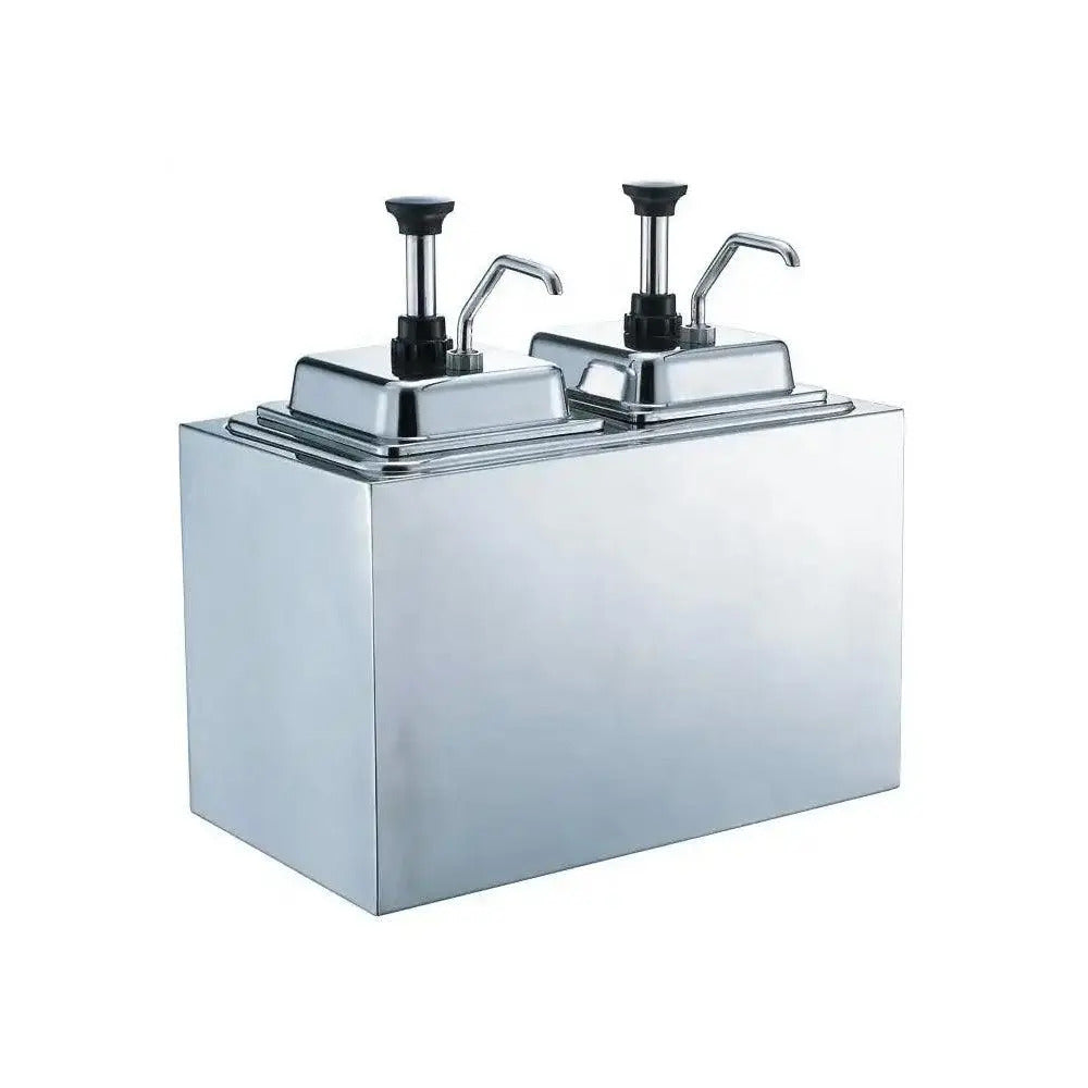 THS Stainless Steel JZF-2 Double Pump Cap Liquid Dispenser 2L, 38 X 19 X 38 cm