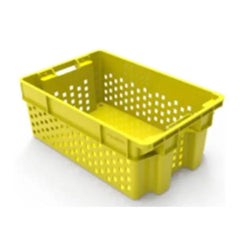 THS Plastic Ventilated Crate L 600 x W 400 x H 170 mm, Yellow