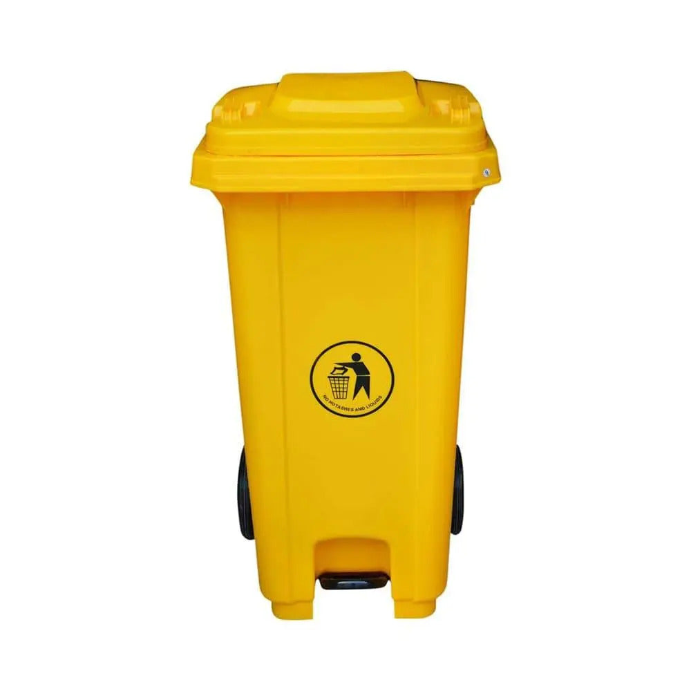 THS Waste Bin 120 Liters With Pedal, Yellow