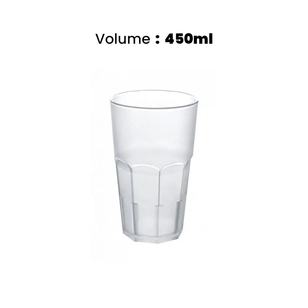 Tribeca Avanos Frosted Polycarbonate Clear Stackable Tumbler 450 ml, BOX QUANTITY 80 PCS