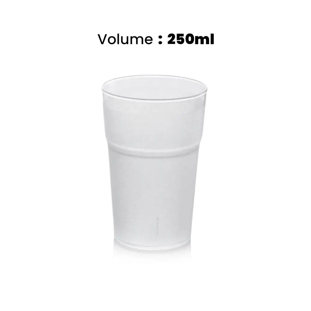 Tribeca Polycarbonate Clear Frosted Tumbler Econ 250 ml, BOX QUANTITY 288 PCS