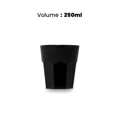 Tribeca Premium Polycarbonate Pc Black Tumbler 250 ml, BOX QUANTITY 100 PCS