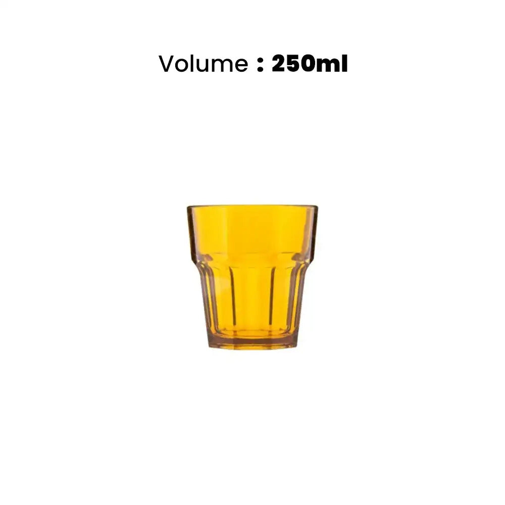 Tribeca Premium Polycarbonate Pc Clear Amber Tumbler 250 ml, BOX QUANTITY 100 PCS