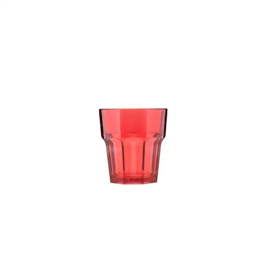 Tribeca Premium Polycarbonate Pc Clear Red Tumbler 250 ml, BOX QUANTITY 100 PCS