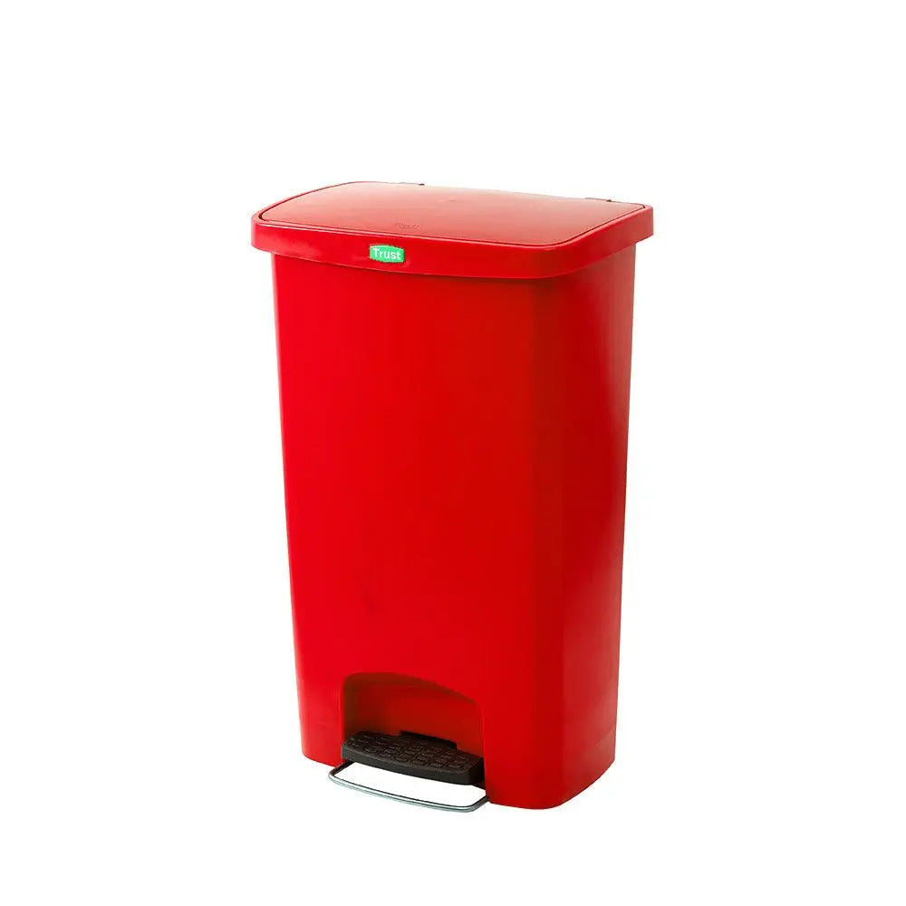 Trust Commercial  1307 R Polypropylene Pedal Bin 50 Litres, Red