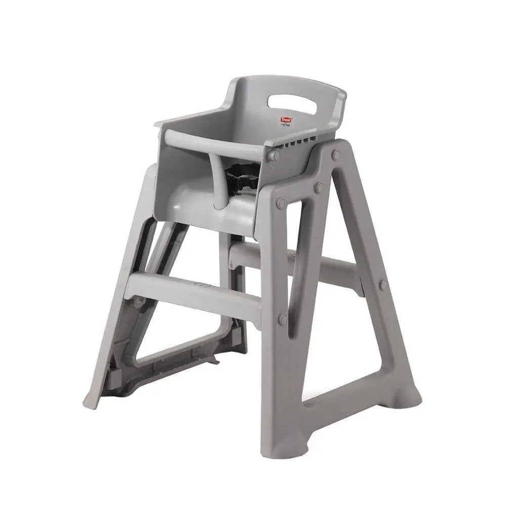 Trust Plastic Microban Seat High Chair With Wheels 63.6 x 58.3 x 77.3 cm,Color Grey