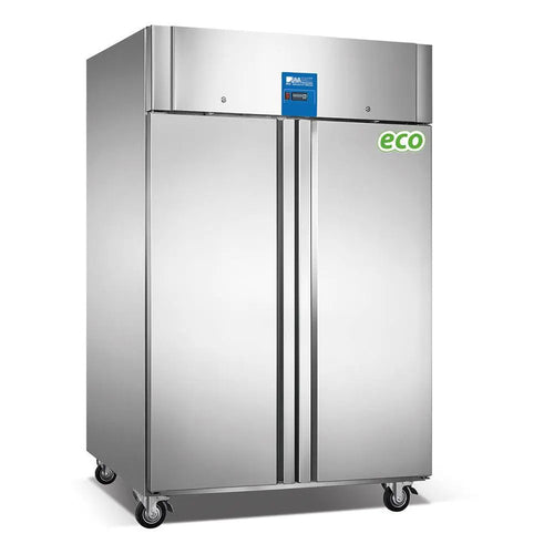 THS Stainless Steel 1400L Upright Double Door Chiller 560W, 148x83x205cm