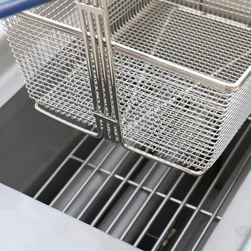 THS Stainless Steel Electric 31kW Double Tank Fryer With Cabinet, 80 X 90 X 97cm