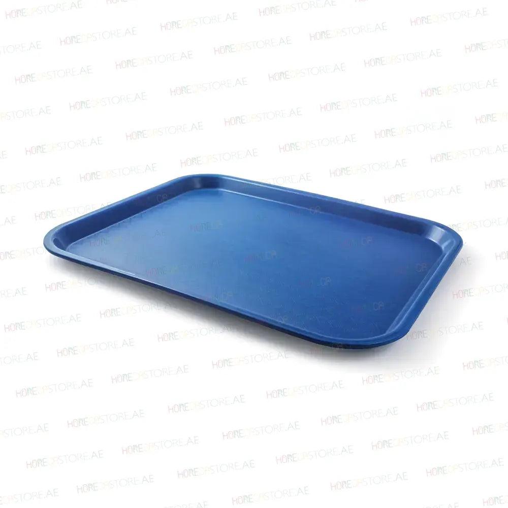 Vague Rectangle Polypropylene Fast Food Tray 45X35cm Blue   6/Case   HorecaStore