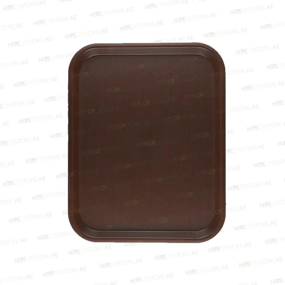 Vague Rectangle Polypropylene Fast Food Tray 45X35cm Brown   6/Case   HorecaStore