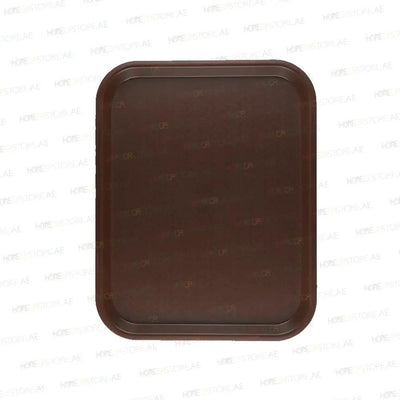 Vague Rectangle Polypropylene Fast Food Tray 45X35cm Brown   6/Case   HorecaStore