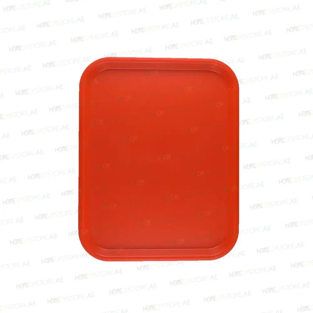 Vague Rectangle Polypropylene Fast Food Tray 45X35cm Red   6/Case   HorecaStore