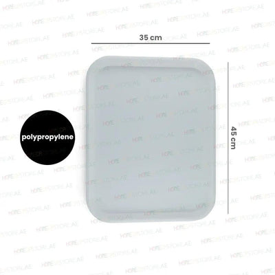 Vague Rectangle Polypropylene Fast Food Tray 45X35cm White   6/Case   HorecaStore