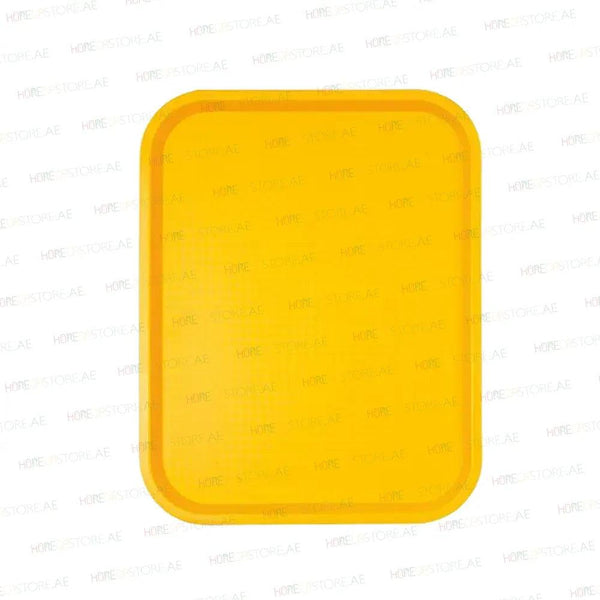 Vague Rectangle Polypropylene Fast Food Tray 45X35cm Yellow   6/Case   HorecaStore