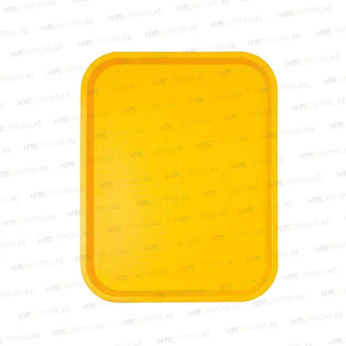 Vague Rectangle Polypropylene Fast Food Tray 45X35cm Yellow - 6/Case