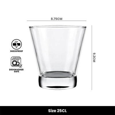 Vicrila Aran Short Tumbler Glass, 25 cl, Pack of 12 - HorecaStore