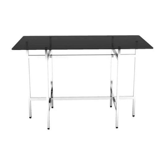 VM105 Rectangle Foldable Buffet Stand L 180 x W 70 x H 105 cm, Stainless Steel Folding Frames And Detachable 10mm Tempered Glass Top