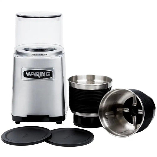 Waring Commercial Stainless Steel Electric 750W 3 Cut Heavy Duty/ Dry Power Grinder Commercial Grade With 3 Cups Capacity Bowl and Lid, W22 X H29 cm - HorecaStore