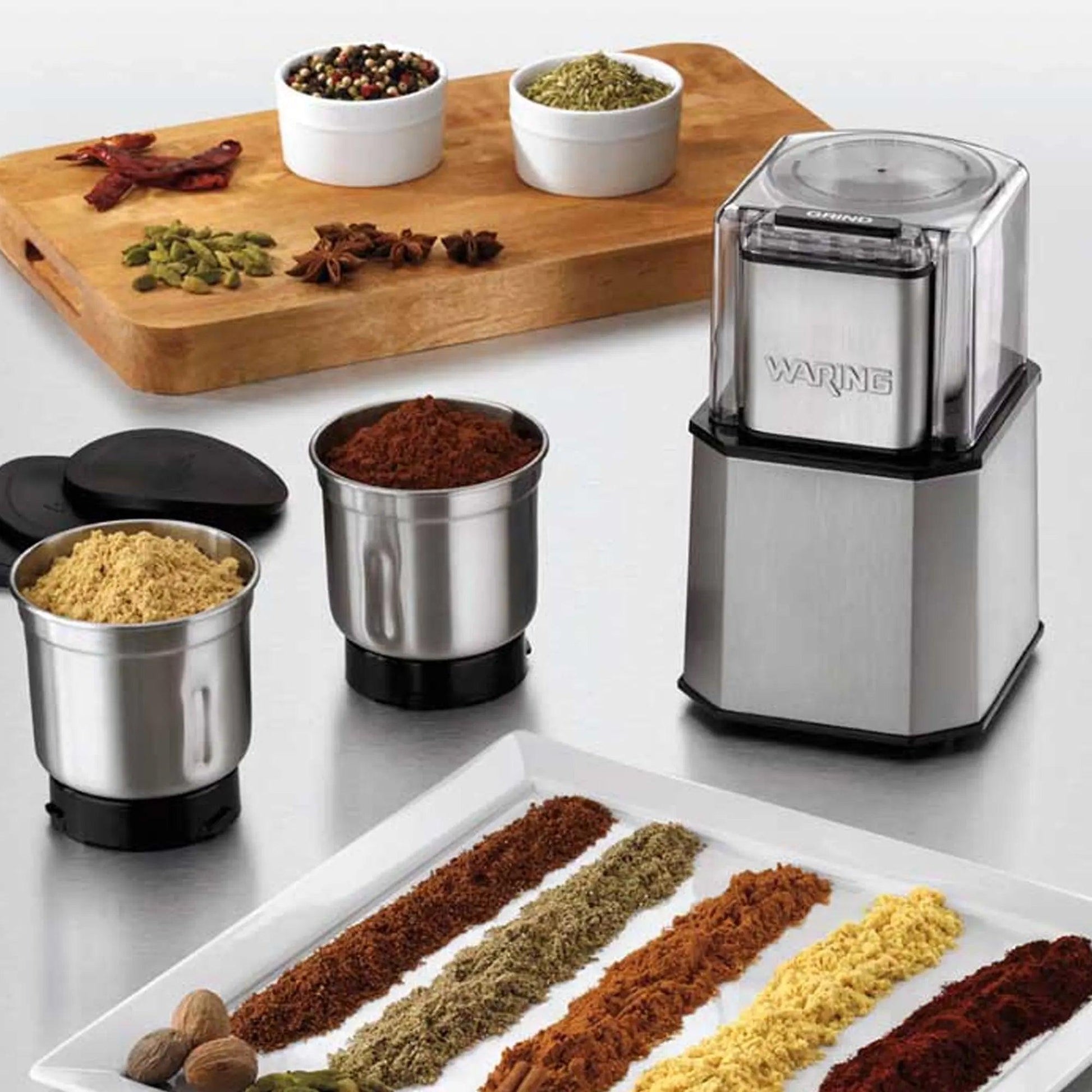 Waring WSG30E Stainless Steel Spice Grinder 14 x 12 x 21 cm, 35 cl