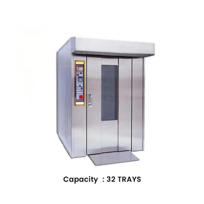 capinox gcxz 32e electric rotary oven stainless steel plc touch screen control panel 166 x 273 x 240 cm capacity 32 trays