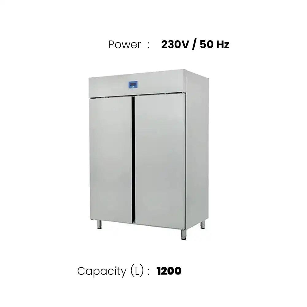 Empero Upright Refrigerator Double Door, L 140 x W 80 x H 205cm, Stainless Steel Finish - HorecaStore