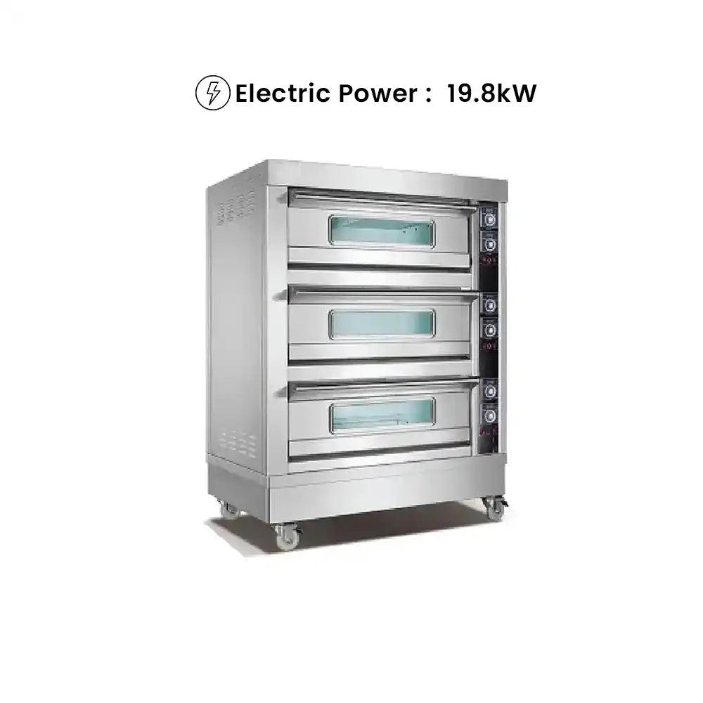 capinox wfc 306d stainless steel electric oven with timer infrared heating mechanism large scale visual glass 3 layers and 6 trays electric power 19 8 kw 126 x 84 x 155 cm