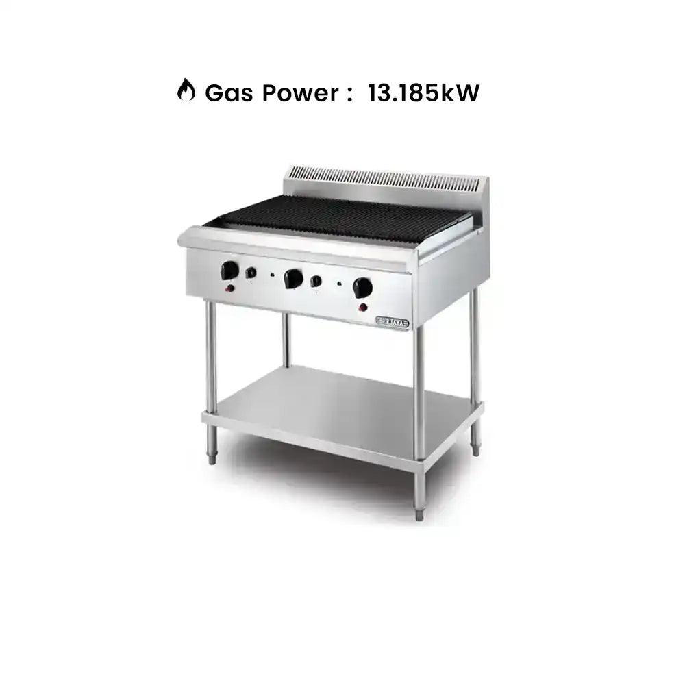 Berjaya CB3BFS-17 Gas Char Broiler Table Top 3 Burners With Freestanding, Power 13.185 KW - HorecaStore