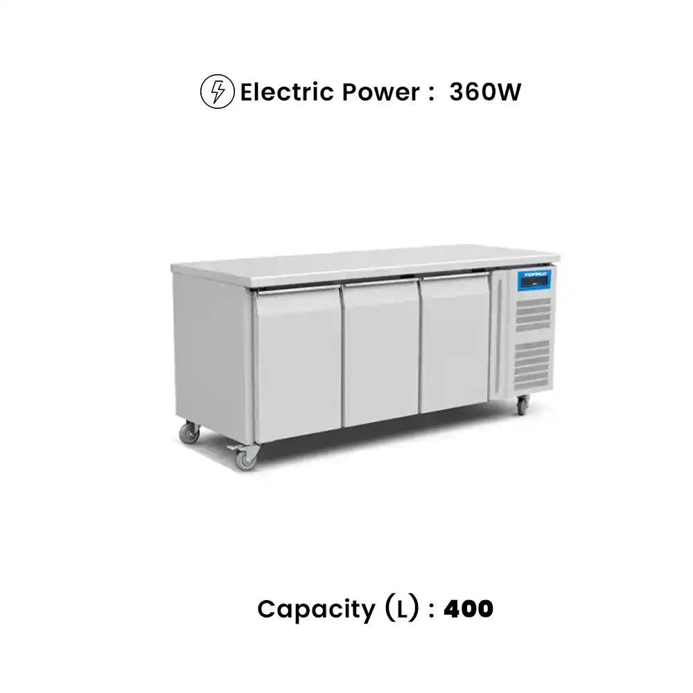 inofrigo gn3100tn ventilated salad counter chiller open top for gn pans glass roof stainless steel construction 179 5 x 70 x 85 cm 464 liters